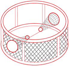 Net mesh pot illustration