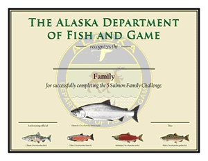 5 Salmon Family certificate