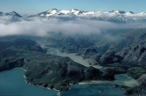 Scenic aerial view of the mountains