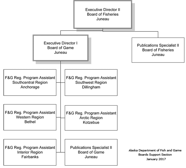 General Organizational Chart of Boards Support Section