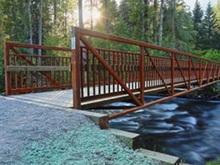 Completed new bridge across Penguin Creek.