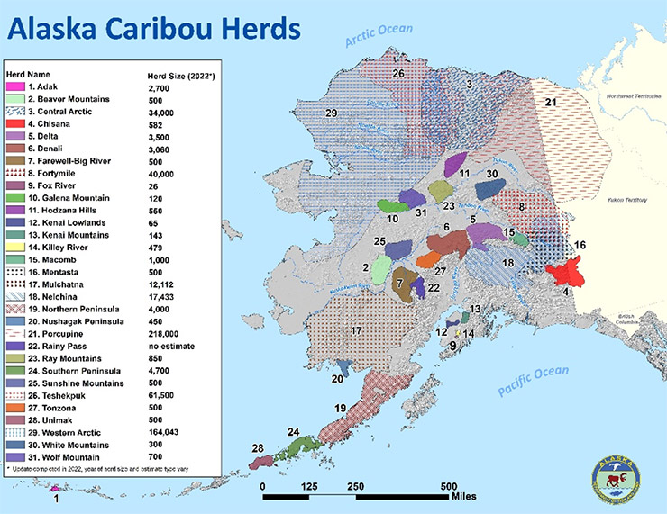 Alaska Caribou Herds Map