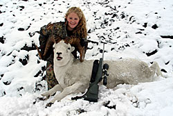 Photo of a successful Dall Sheep hunter.