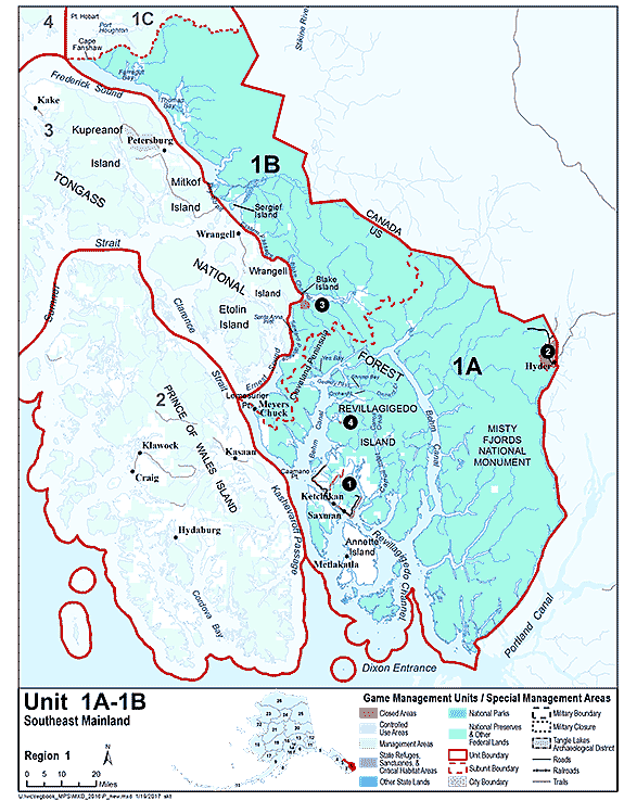 Map of GMU 1ab