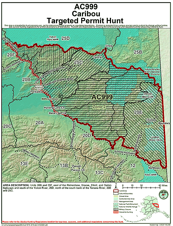 Map of caribou hunt number ac999