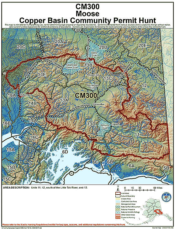 Map of moose hunt number cm300