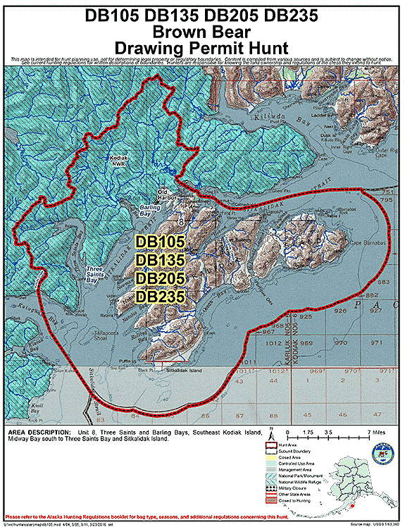 Map of  hunt number db105