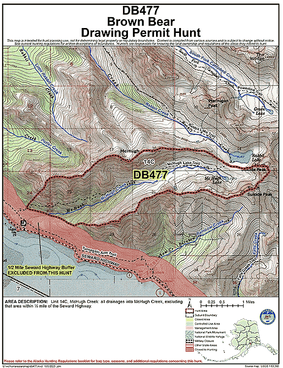 Map of  hunt number db477