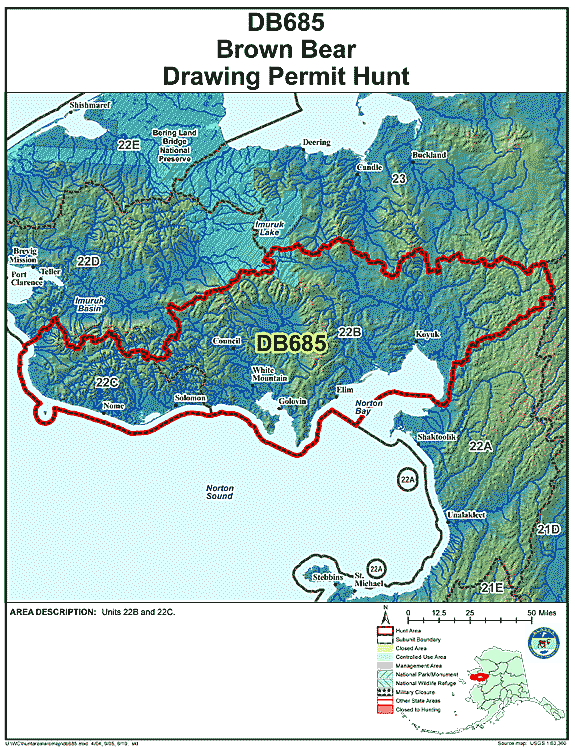 Map of  hunt number db685