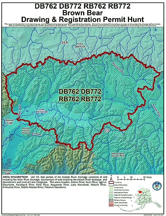 Map of  hunt number db762