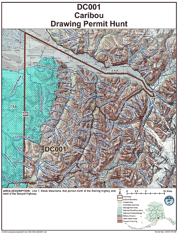 Map of  hunt number dc001