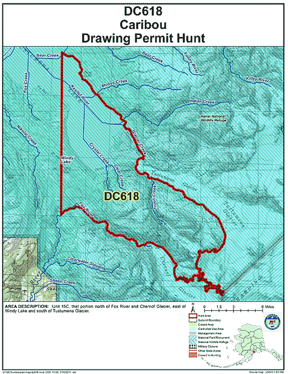 Map of  hunt number dc618