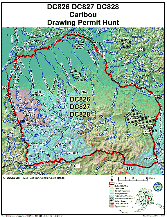 Map of caribou hunt number dc827