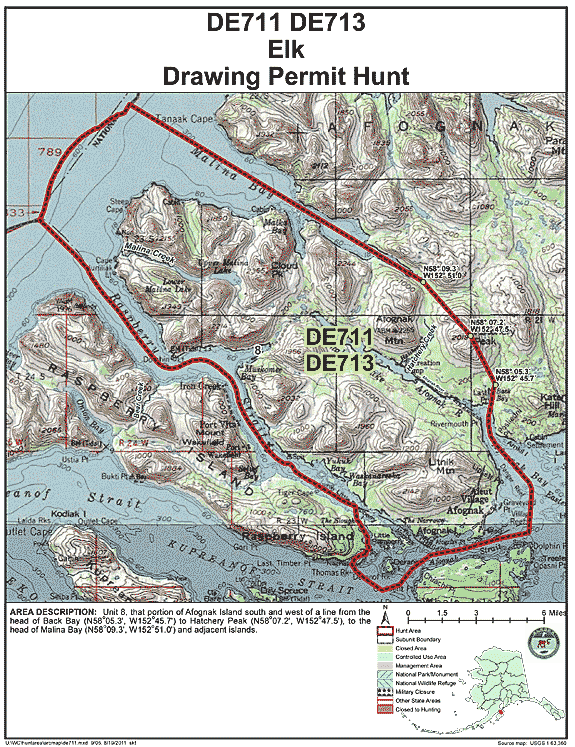 Map of elk hunt number de711