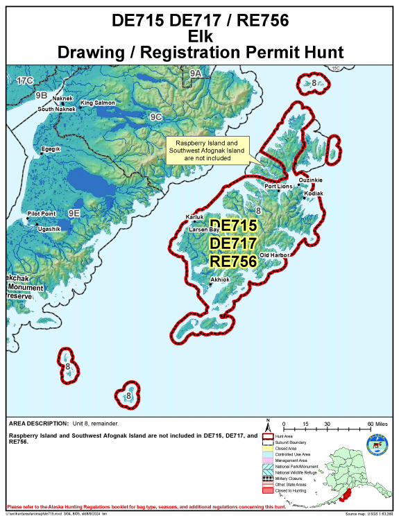 Map of elk hunt number de715