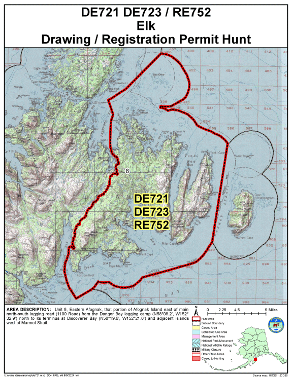 Map of elk hunt number de721