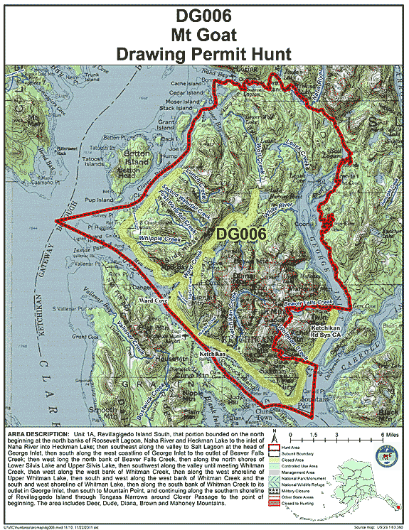 Map of  hunt number dg006