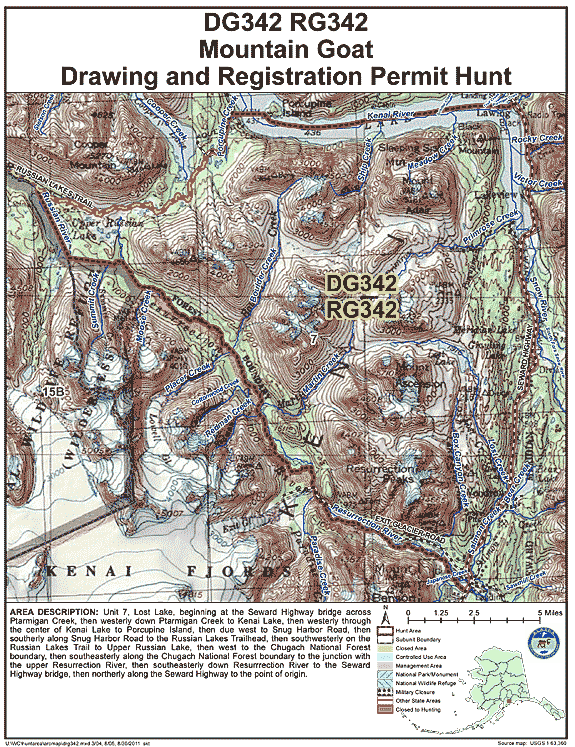 Map of  hunt number dg342