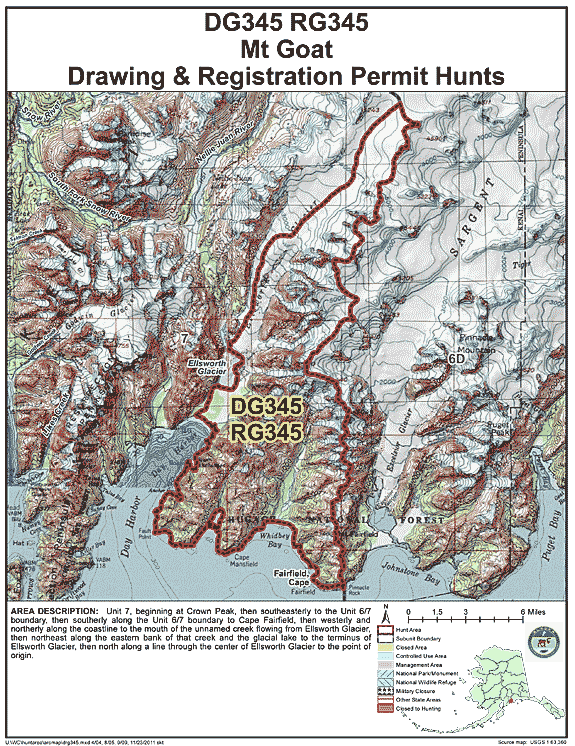 Map of  hunt number dg345