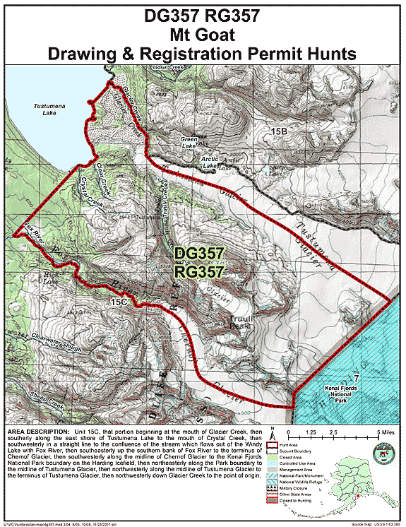 Map of  hunt number dg357
