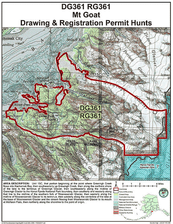 Map of  hunt number dg361