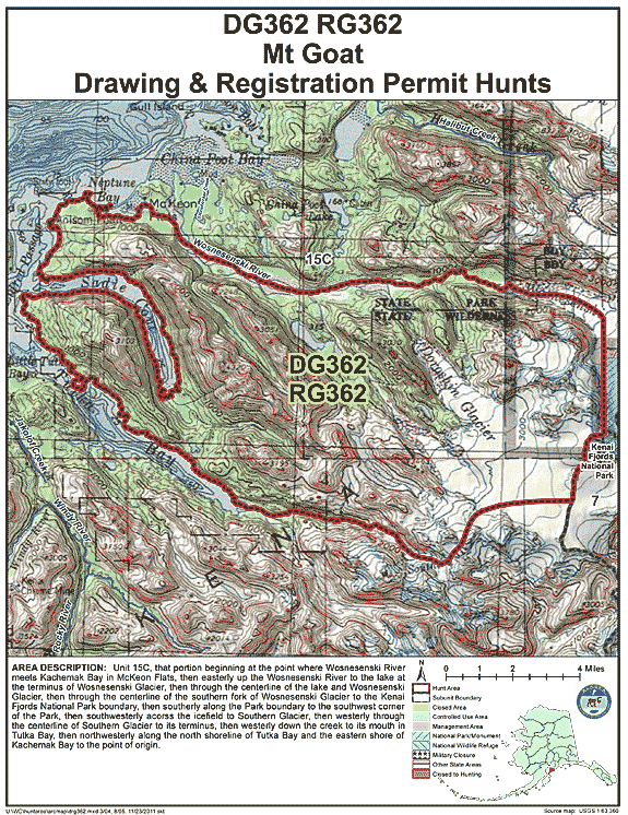 Map of  hunt number dg362