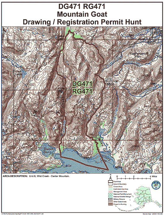 Map of  hunt number dg471