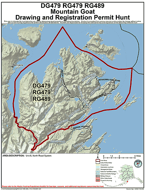 Map of  hunt number dg479