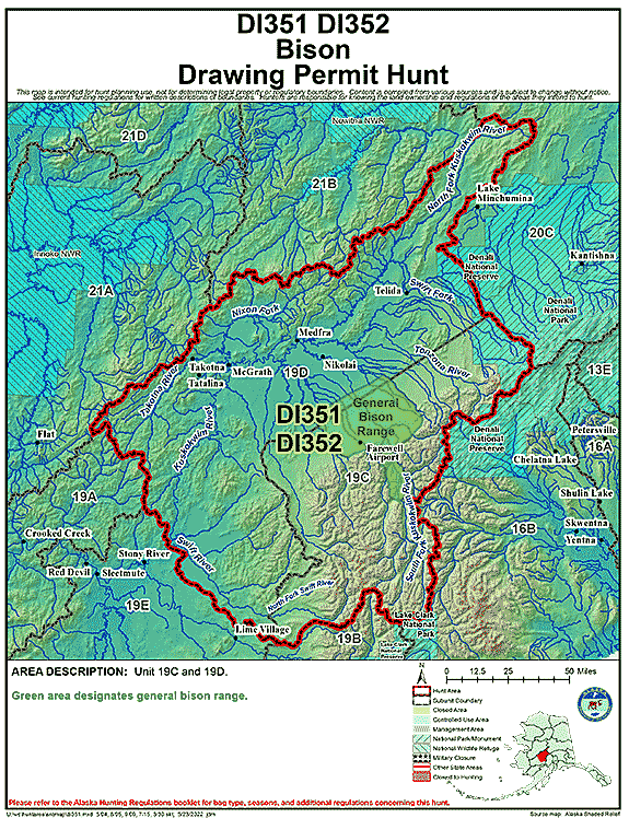 Map of bison hunt number di351