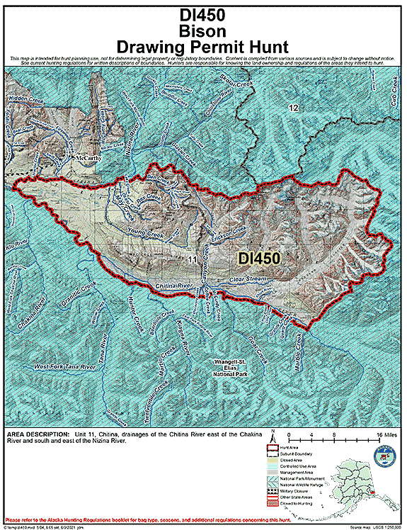 Map of  hunt number di450