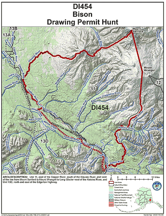 Map of  hunt number di454