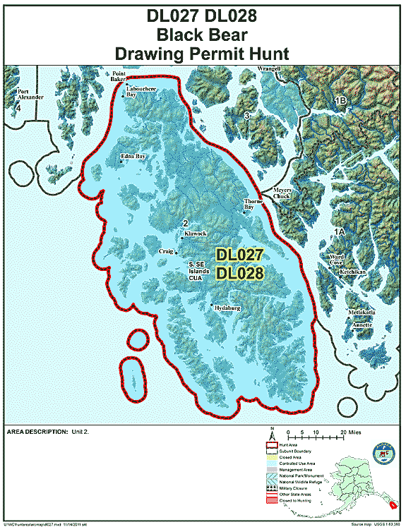 Map of  hunt number dl027