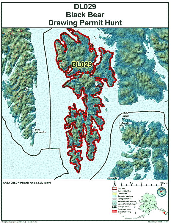 Map of  hunt number dl029