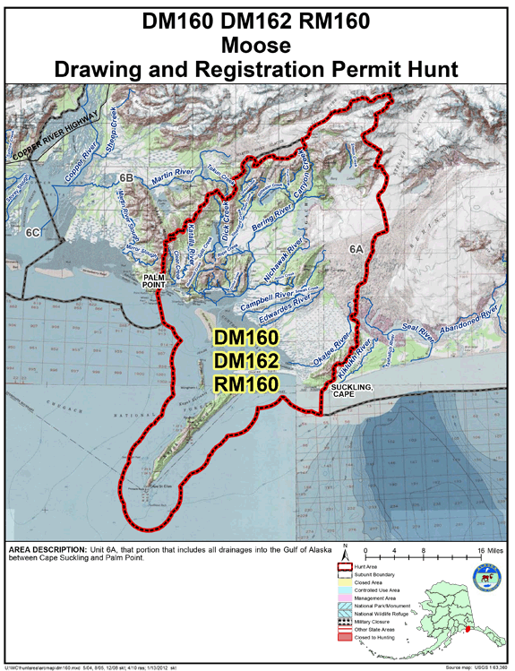 Map of  hunt number dm160