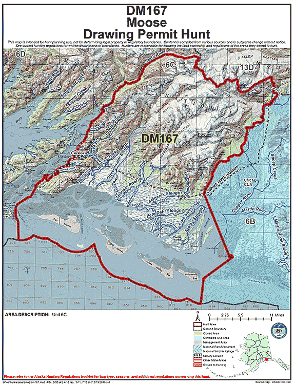 Map of  hunt number dm167