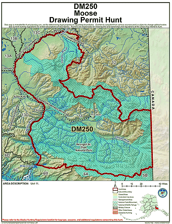 Map of  hunt number dm250