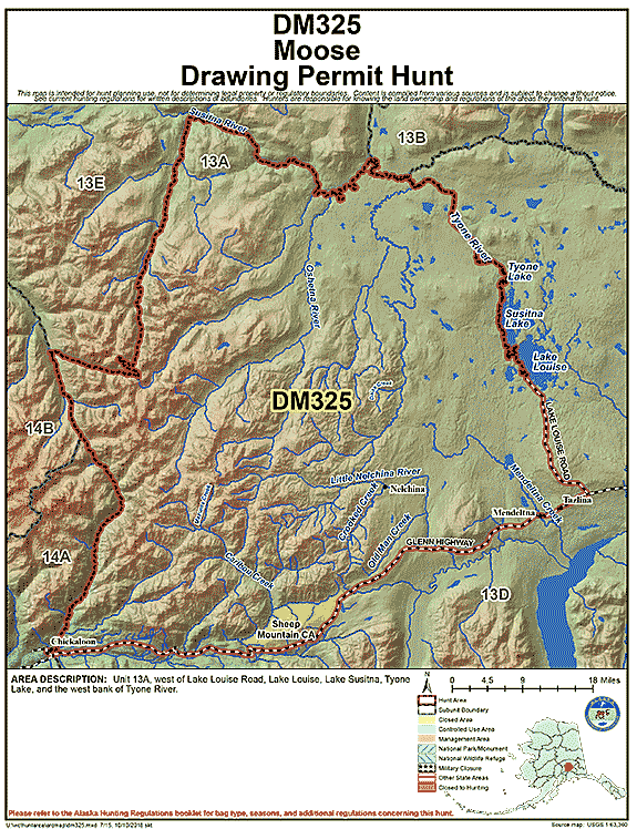 Map of moose hunt number dm325