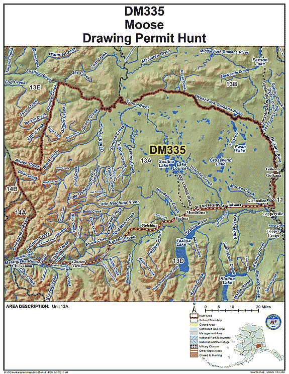 Map of moose hunt number dm335