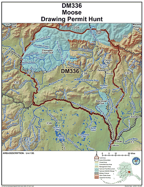 Map of moose hunt number dm336