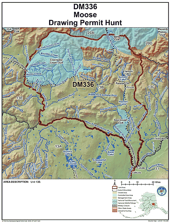 Map of  hunt number dm336