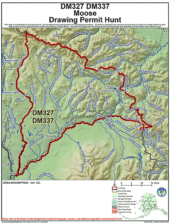 Map of moose hunt number dm337