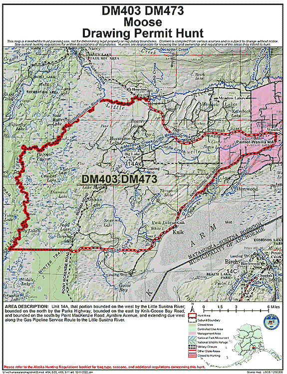 Map of  hunt number dm403