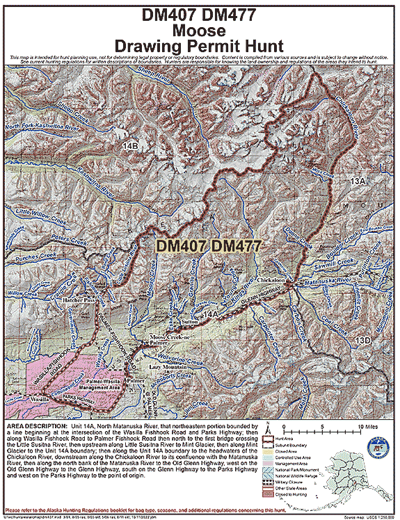 Map of  hunt number dm407