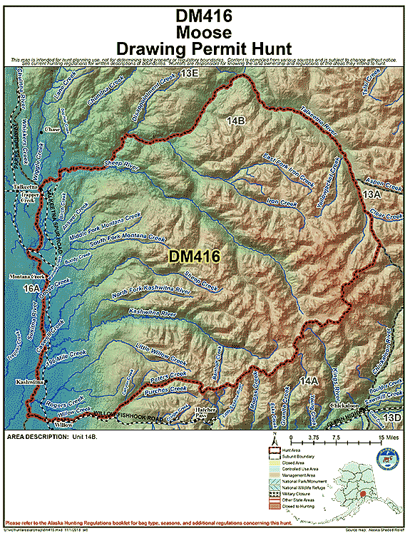 Map of  hunt number dm416