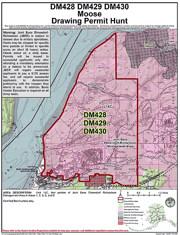 Map of moose hunt number dm428