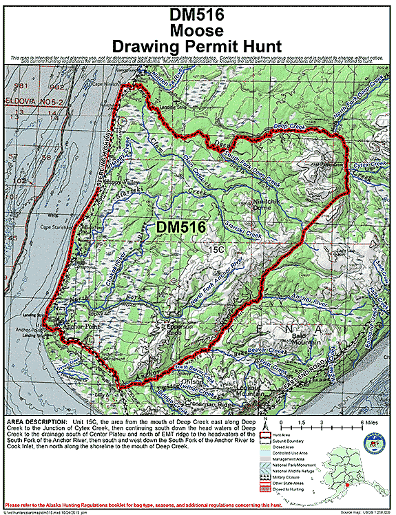 Map of  hunt number dm516