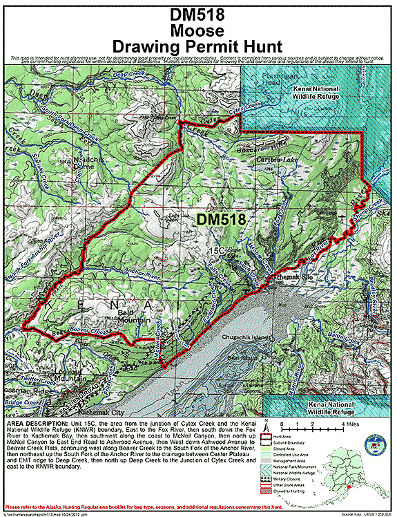 Map of  hunt number dm518