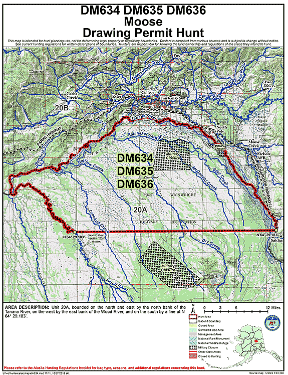 Map of  hunt number dm634