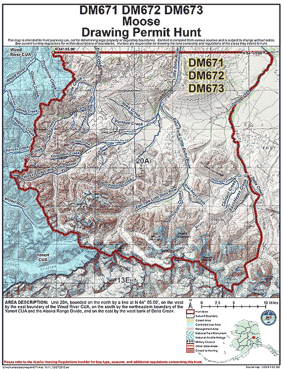 Map of  hunt number dm671