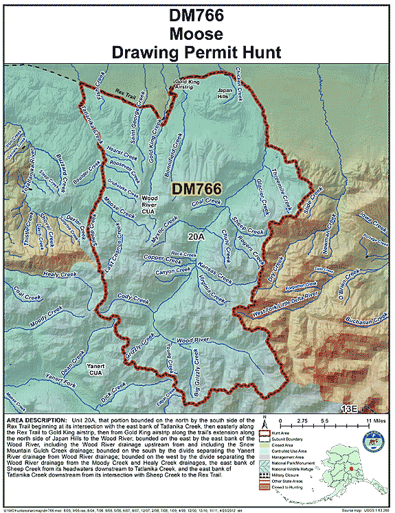 Map of  hunt number dm766